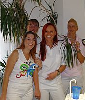 Teambild 1: Von links: Sylvia, Alex, dahinter Claudia Und Michaela